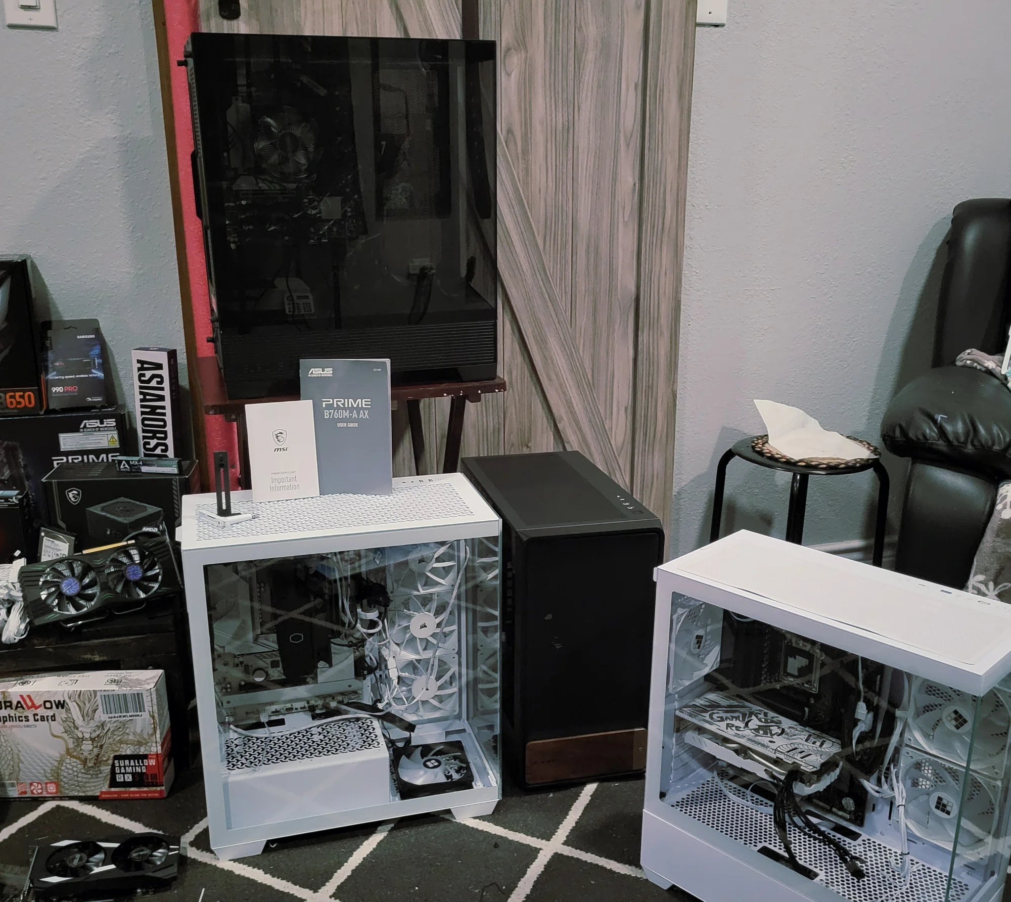 Custom PC builds in progress at Tech Nerdz